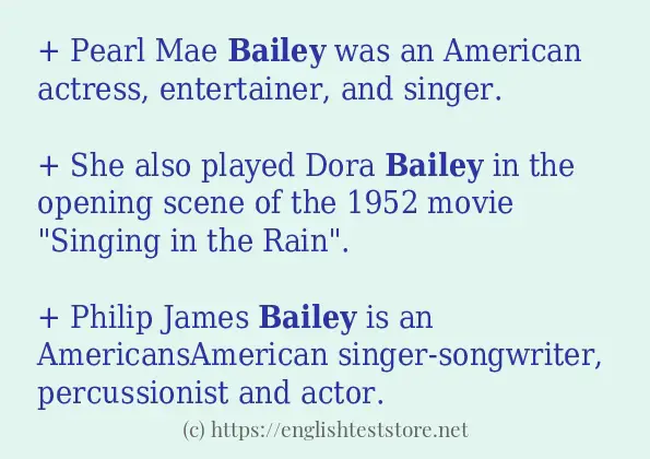 In sentence use of bailey