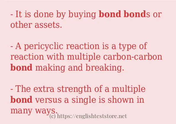 In sentence use of bond