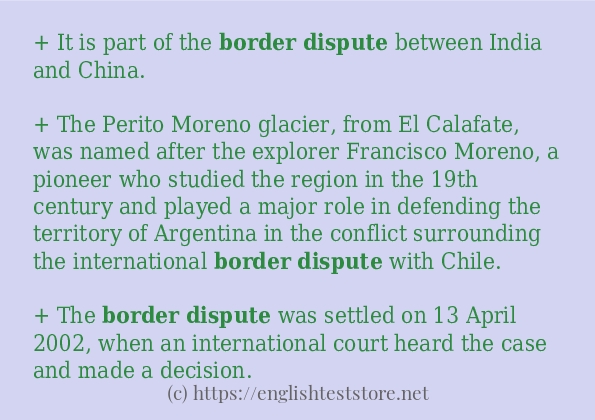 In sentence use of border dispute