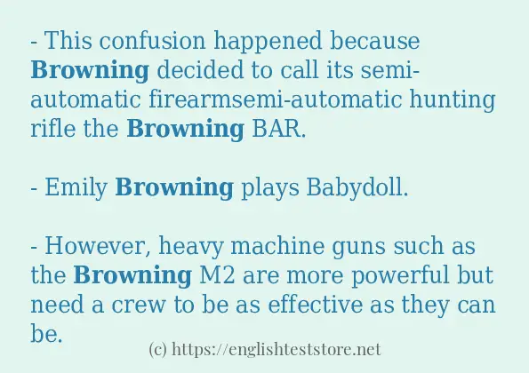 In sentence use of browning