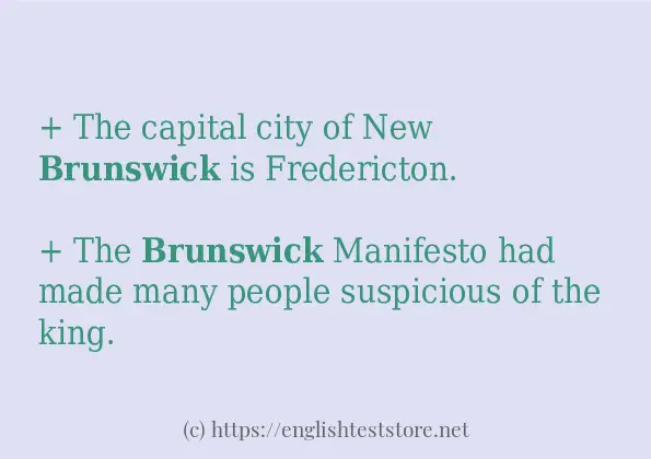 In sentence use of brunswick