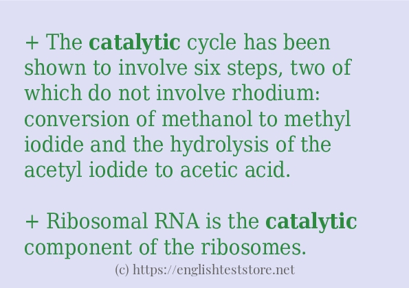 In sentence use of catalytic