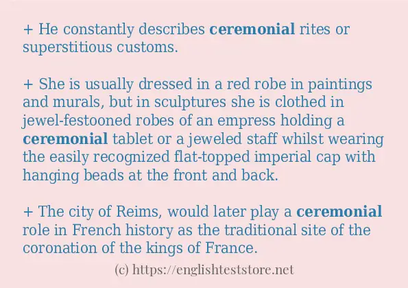 In sentence use of ceremonial