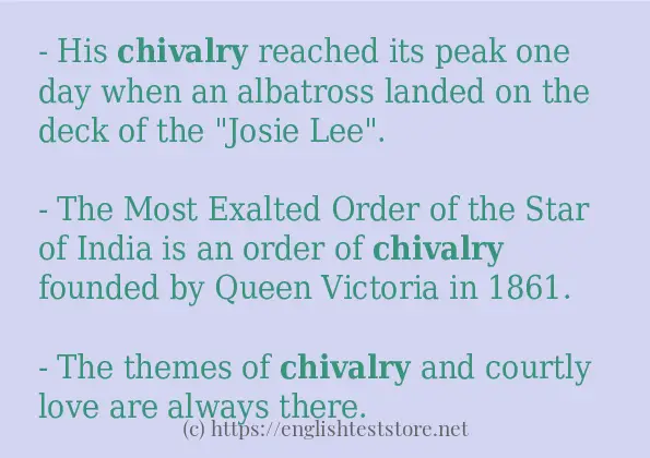 In sentence use of chivalry