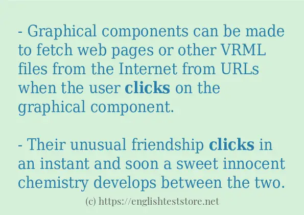 In sentence use of clicks