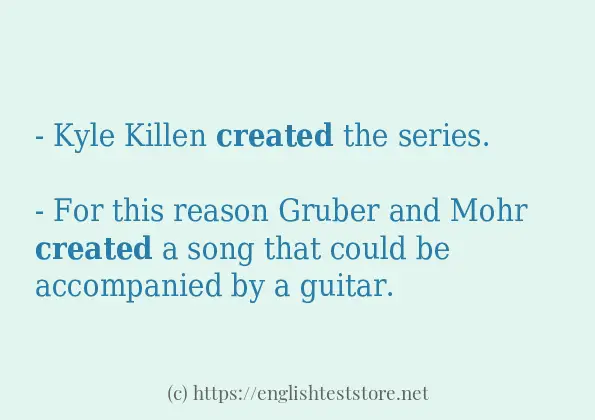 In sentence use of created