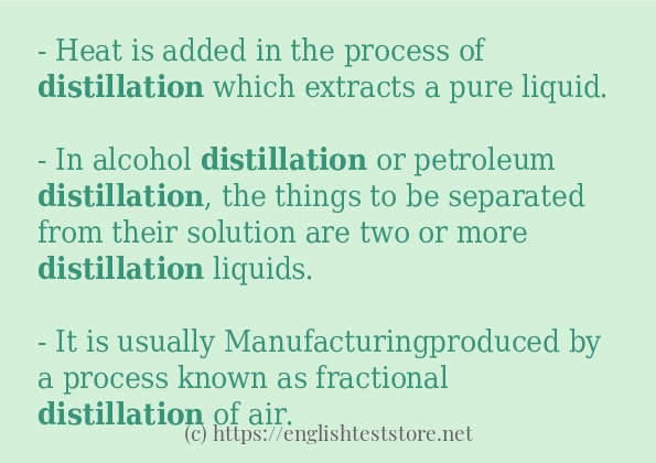 In sentence use of distillation