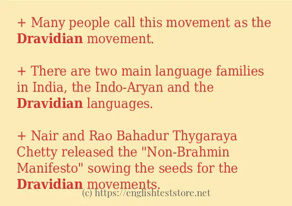 In sentence use of dravidian