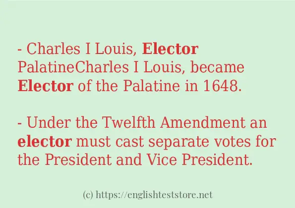 In sentence use of elector