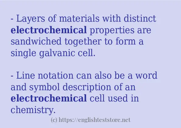 In sentence use of electrochemical