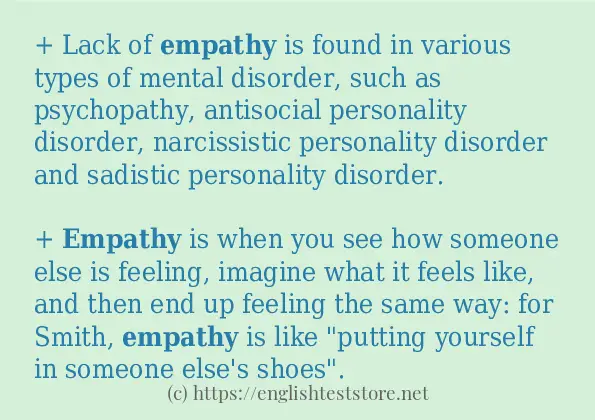 In sentence use of empathy