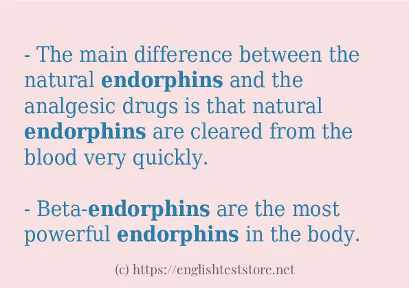 In sentence use of endorphins