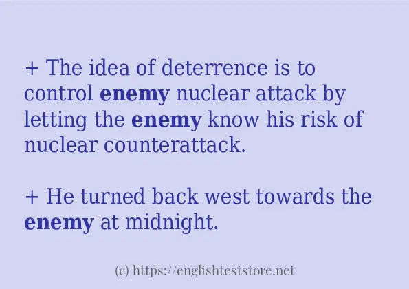 In sentence use of enemy