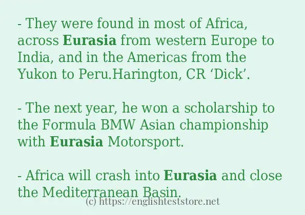 In sentence use of eurasia