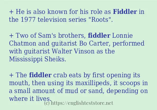 In sentence use of fiddler