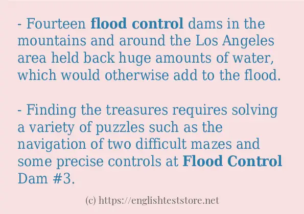 In sentence use of flood control