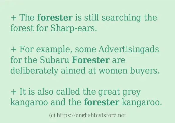 In sentence use of forester