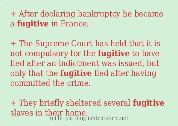 In sentence use of fugitive