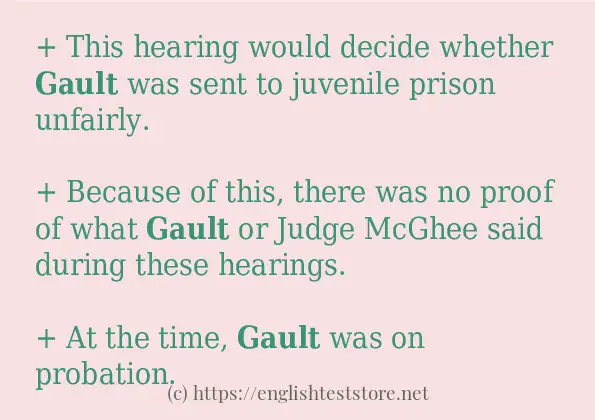 In sentence use of gault