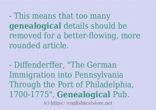 In sentence use of genealogical