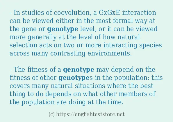 In sentence use of genotype