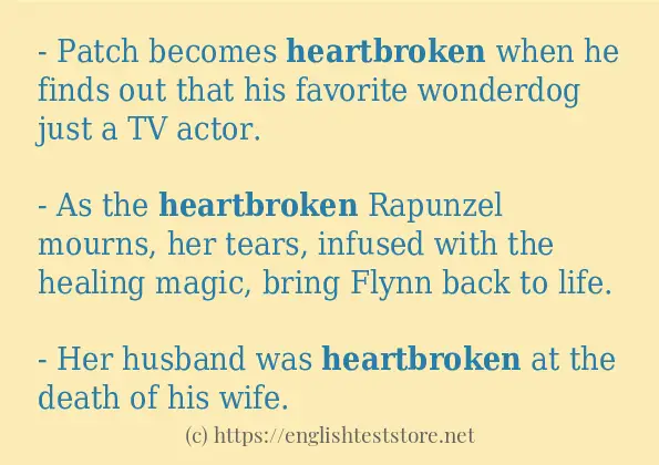 In sentence use of heartbroken