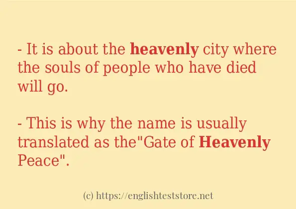 In sentence use of heavenly