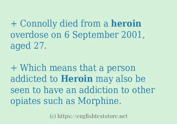 In sentence use of heroin