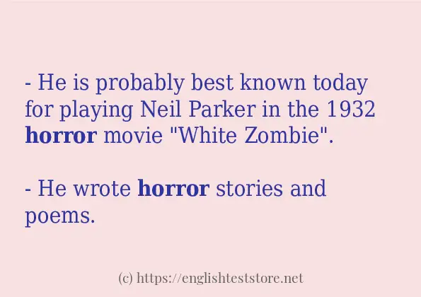 In Sentence Use Of horror EnglishTestStore Blog