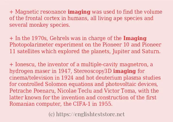 In sentence use of imaging