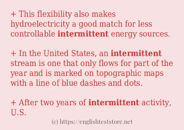 In sentence use of intermittent