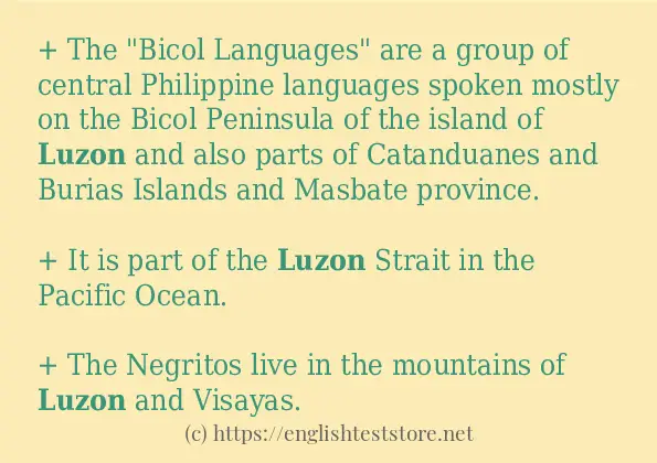 In sentence use of luzon