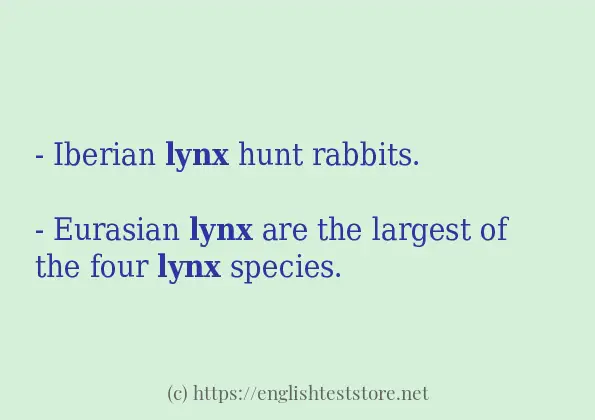 In sentence use of lynx In sentence use of lynx