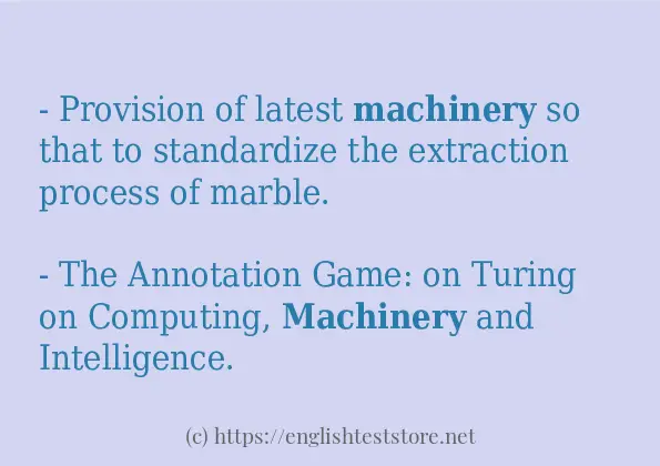 In sentence use of machinery