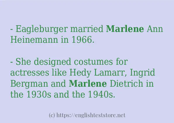 In sentence use of marlene