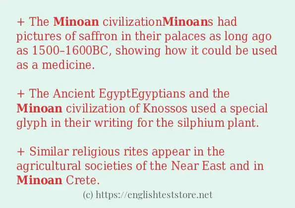 In sentence use of minoan