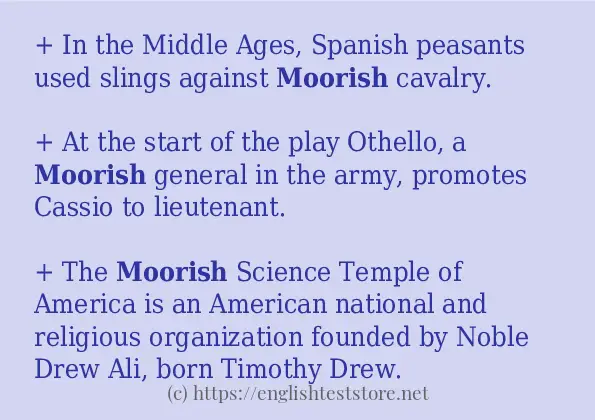 In sentence use of moorish