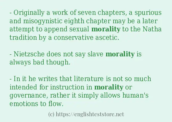 In sentence use of morality