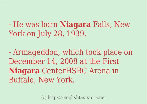 In sentence use of niagara