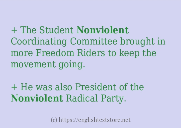 In sentence use of nonviolent