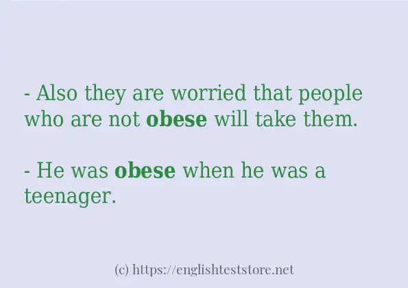 In sentence use of obese
