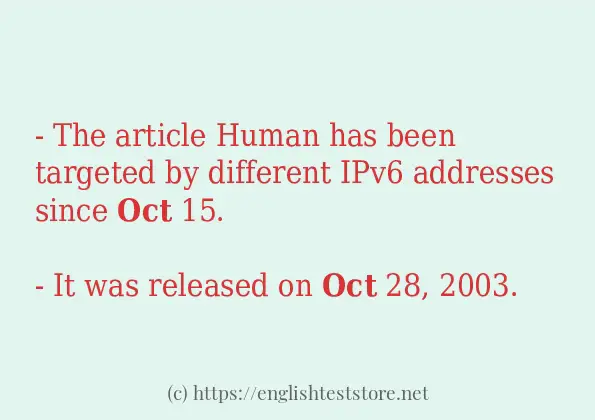 In sentence use of oct