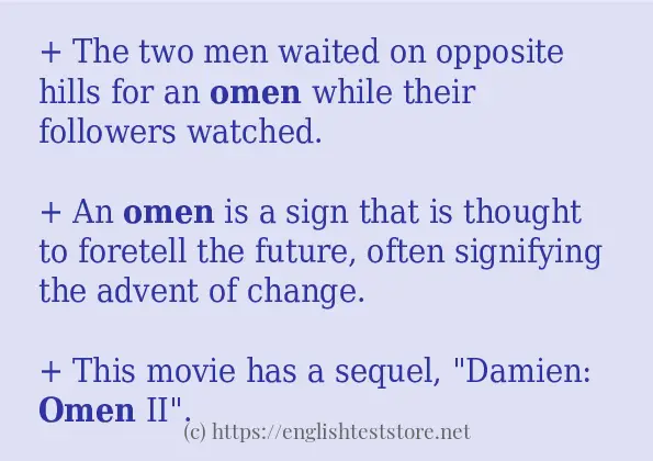 In sentence use of omen