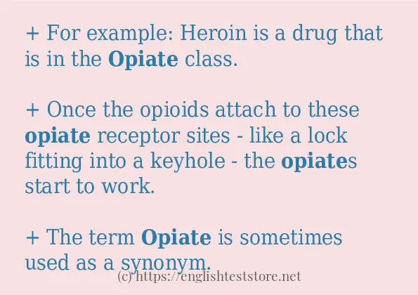 In sentence use of opiate