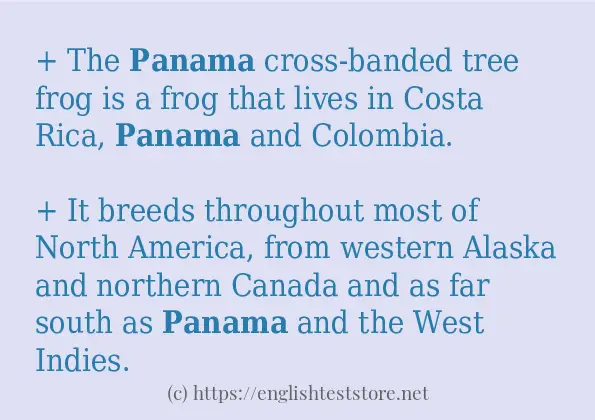 In sentence use of panama