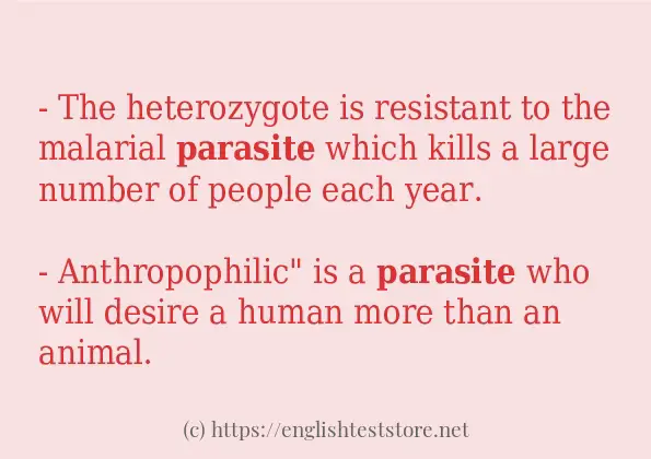 In sentence use of parasite