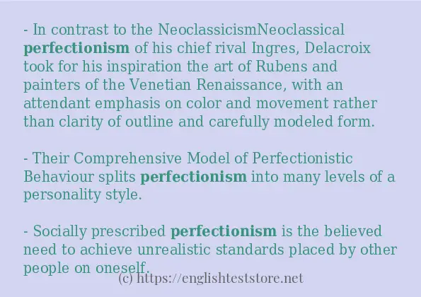 In sentence use of perfectionism