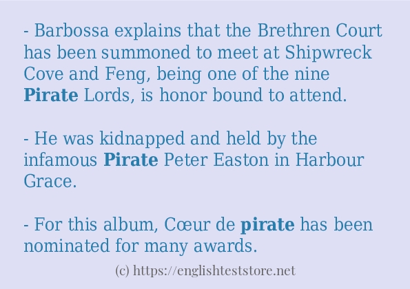 In sentence use of pirate