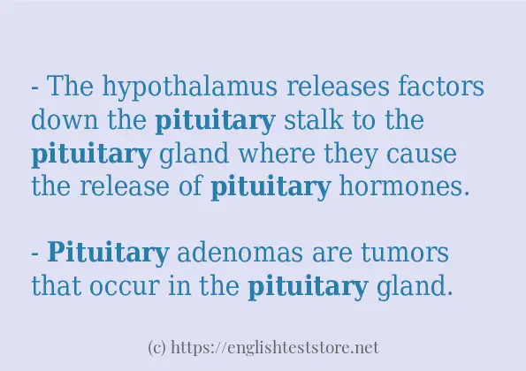 In sentence use of pituitary