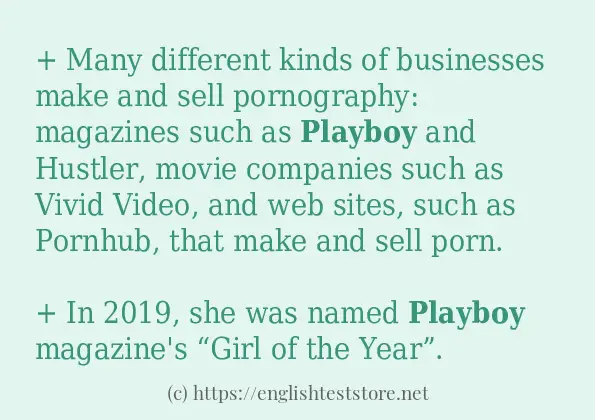 In sentence use of playboy